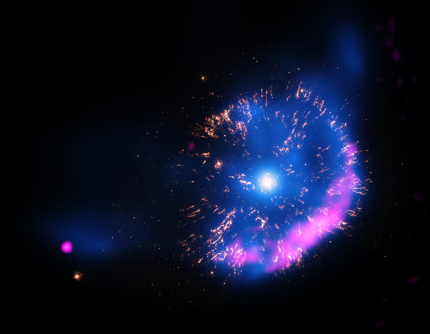 Nova remnant GK Persei (Chandra/HST/VLA composite)